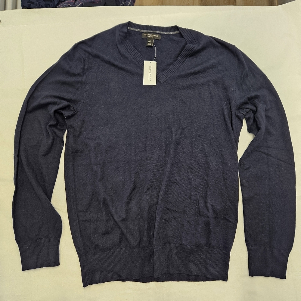 Banana Republic Silk Linen Men’s Sweater Blue